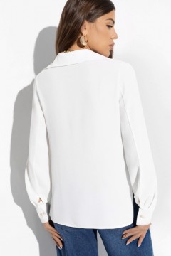 Блузка с длинным рукавом белого цвета Charutti(фото4)