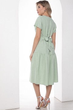 Платье зелёное с брошью Lady Taiga(фото4)