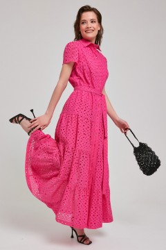 Платье макси цвета фуксия из шитья Priz(фото2)