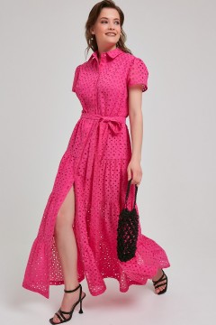 Платье макси цвета фуксия из шитья Priz