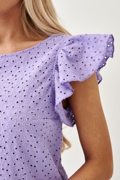 Блуза сиреневая с рукавами-воланами Lona(фото3)