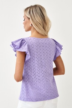 Блуза сиреневая с рукавами-воланами Lona(фото4)