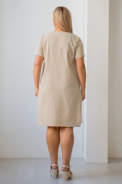 Платье бежевое с контрастными вставками Venusita(фото3)