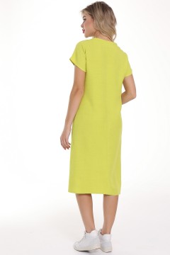 Платье прямое цвета лайм с карманом Diolche(фото4)