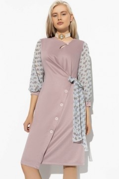 Платье розовое с рукавами из шифона Charutti