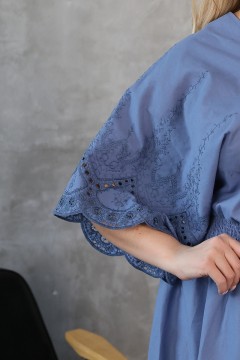 Платье голубое с вышивкой Wisell(фото2)