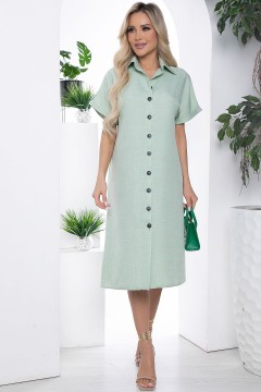 Платье-рубашка зелёное с поясом Lady Taiga(фото3)