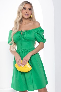 Платье летнее зелёного цвета с завязками Lady Taiga