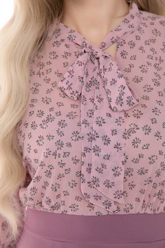 Платье-футляр комбинированное розовое  Lady Taiga(фото3)