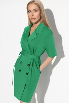 Платье-пиджак зелёное с карманами Charutti