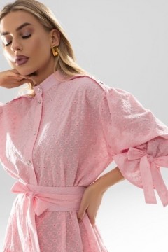 Платье розовое из шитья с поясом Charutti(фото3)