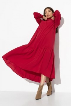 Платье длинное свободное красное Charutti(фото2)