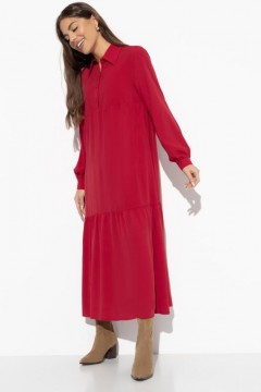 Платье длинное свободное красное Charutti(фото4)