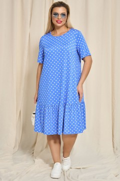 Платье трикотажное голубое в горошек Dora(фото2)