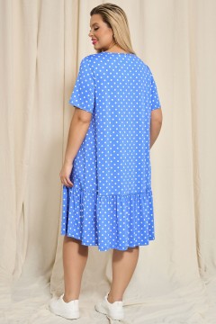 Платье трикотажное голубое в горошек Dora(фото3)