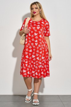 Платье трикотажное ярко-красное с принтом Dora(фото2)