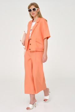 Жакет льняной оранжевый с карманами Priz(фото2)