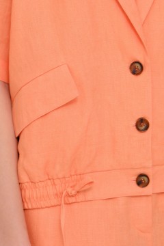 Жакет льняной оранжевый с карманами Priz(фото3)