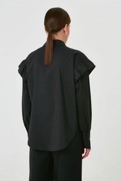 Блуза чёрная с воланами Priz(фото4)
