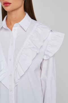 Блузка белая с воланами Priz(фото3)