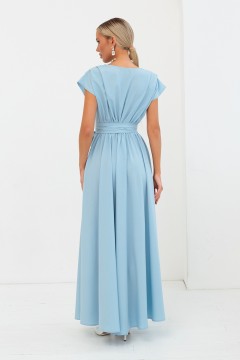 Платье голубое длинное на запах Mari-line(фото3)