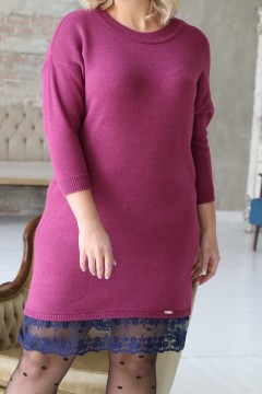 Фиолетовое платье прямого силуэта  Wisell(фото4)