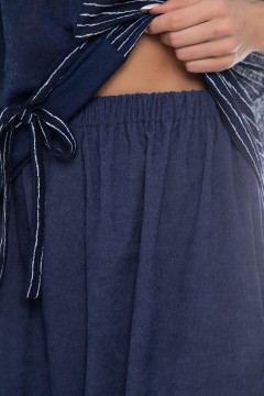 Брюки синие в стиле бохо с карманами Lady Taiga(фото3)