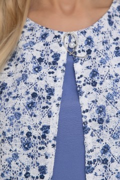 Платье трикотажное голубого цвета с имитацией жакета Lady Taiga(фото3)