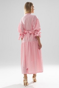 Платье розовое из шитья с поясом Charutti(фото5)