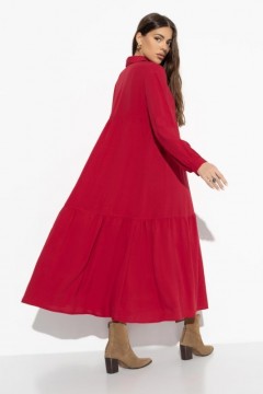 Платье длинное свободное красное Charutti(фото5)