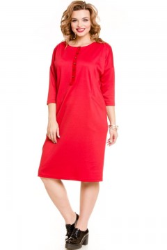 Красное платье прямого силуэта Novita(фото4)