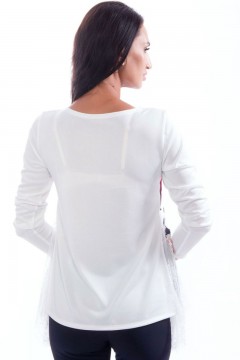 Белая блуза с кружевом Wisell(фото3)