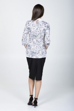 Женский джемпер с имитацией рубашки Баффи (цветы) №1 Valentina(фото3)