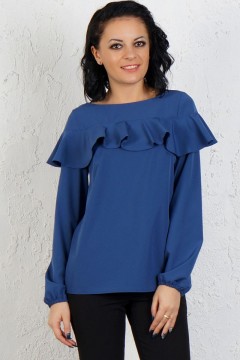 Однотонная блуза с воланом Ajour