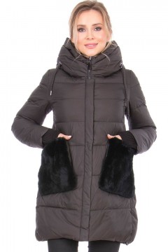 Оригинальное пальто с меховыми карманами Dilisa