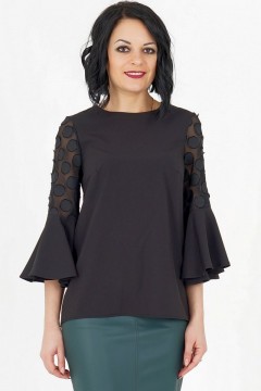 Женственная комбинированная блуза  Ajour(фото4)