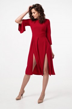 Приталенное платье тёмно-красного цвета Fly(фото4)