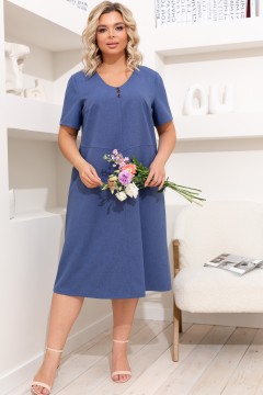 Синее платье с короткими рукавами Агния №1 Valentina
