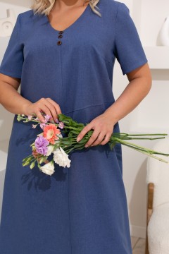 Синее платье с короткими рукавами Агния №1 Valentina(фото3)