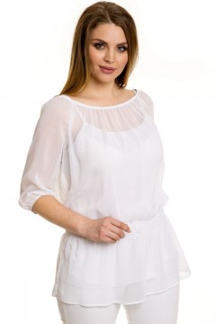 Шифоновая блуза белого цвета Novita(фото3)