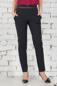 Чёрные брюки с фигурным поясом Ajour(фото4)