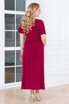 Бордовое платье с напуском Lavira(фото3)