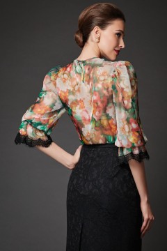 Романтичная блуза из шифона Версаль 50 размера Art-deco(фото4)