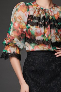 Романтичная блуза из шифона Версаль 50 размера Art-deco(фото2)