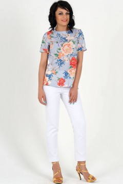 Цветная блуза с летним принтом Ajour(фото2)