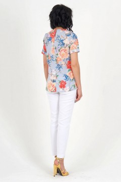 Цветная блуза с летним принтом Ajour(фото3)