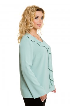 Женственная блузка мятного цвета Novita(фото3)