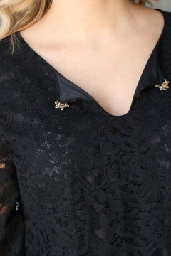 Кружевная чёрная блуза Wisell(фото3)