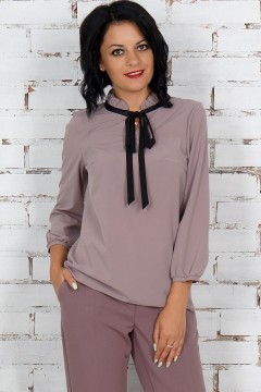 Однотонная блуза с контрастной завязкой Ajour