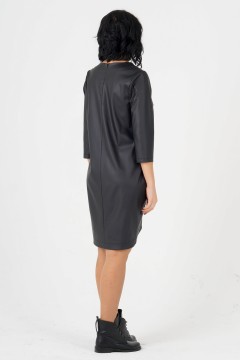 Чёрное платье с фигурным низом Ajour(фото3)